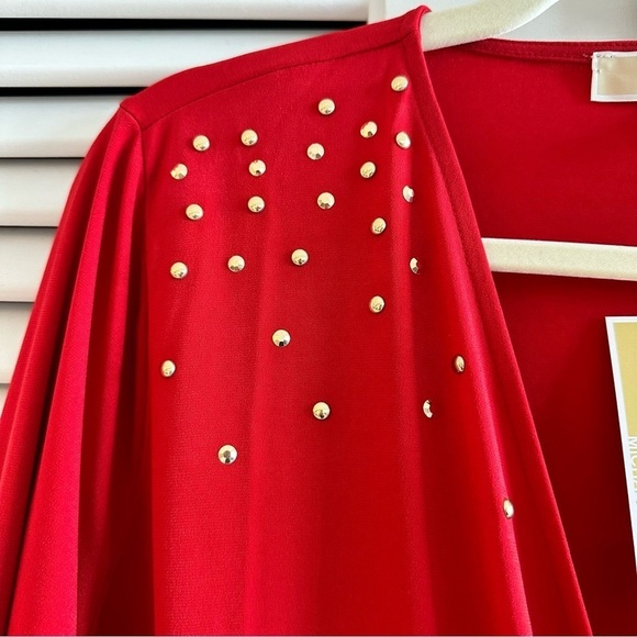 NWT Michael Kors Red Studded Blouse - Picture 8 of 8